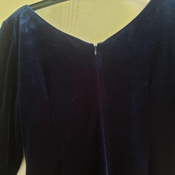 Alex Evenings Women's Long 3/4 Sleeve Velvet Dress - Picture 7 of 8